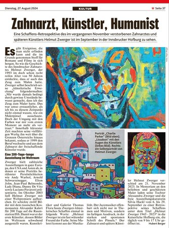 Tiroler Kronenzeitung, Ausstellung:  in memoriam "Helmut Zwerger 1943 - 2023".