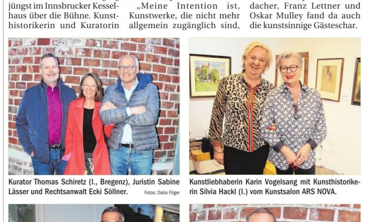 Tiroler Tageszeitung Ausstellung Kunstsalon ARS NOVA März 2022