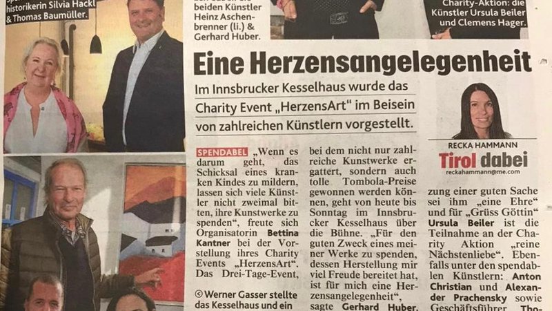 Tiroler Kronenzeitung  #herzensArt Charity Event Oktober 2020