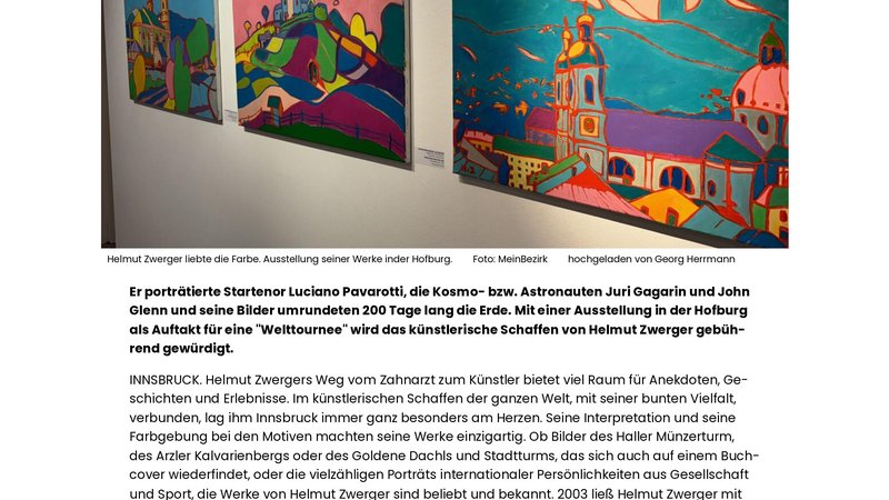 Mein Bezirk, Bezirksblätter Ausstellung: in memoriam "Helmut Zwerger 1943 - 2023".